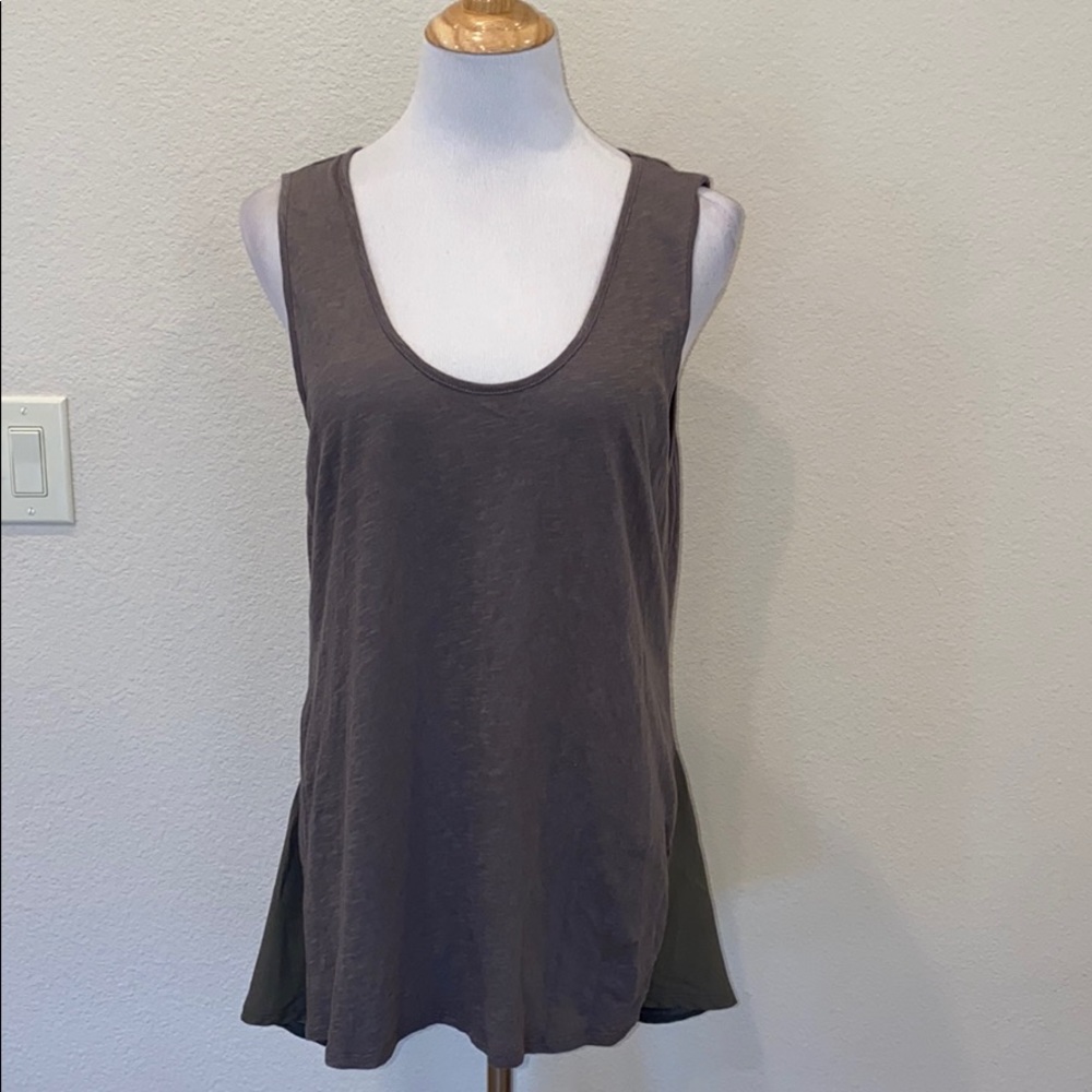 XCVI Sleeveless Blouse Tank Mixed Fabric